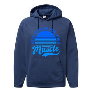 Keep Hustle For Muscle Design Fitness Coach Gift Performance Fleece Hoodie