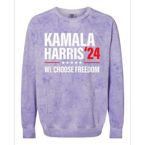 Kamala Harris For President 2024 Election Campaign Freedom Colorblast Crewneck Sweatshirt