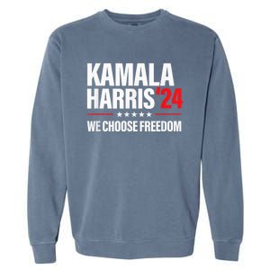 Kamala Harris For President 2024 Election Campaign Freedom Garment-Dyed Sweatshirt