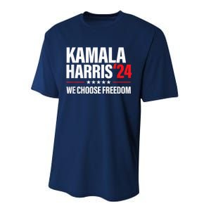 Kamala Harris For President 2024 Election Campaign Freedom Performance Sprint T-Shirt