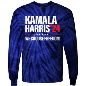 Kamala Harris For President 2024 Election Campaign Freedom Tie-Dye Long Sleeve Shirt