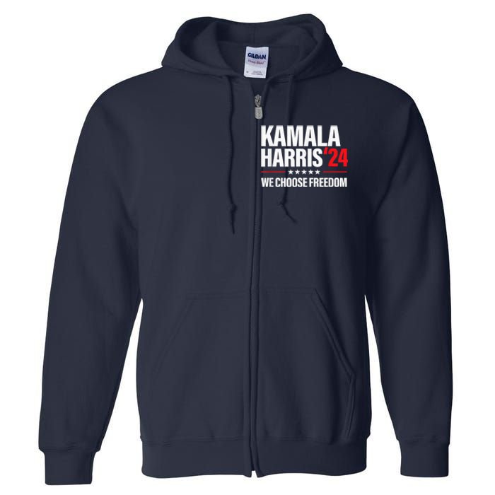 Kamala Harris For President 2024 Election Campaign Freedom Full Zip Hoodie