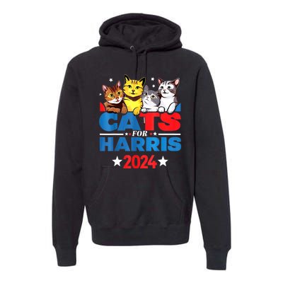 Kamala Harris For President 2024 Cats For Harris 2024 Gift Premium Hoodie