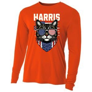 Kamala Harris For President 2024 Funny Cat Graphic Cooling Performance Long Sleeve Crew