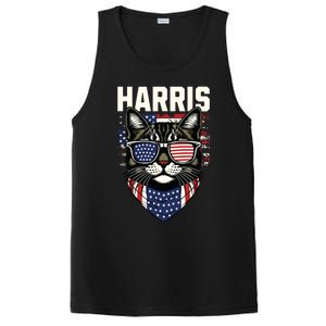 Kamala Harris For President 2024 Funny Cat Graphic PosiCharge Competitor Tank