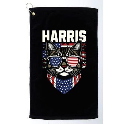 Kamala Harris For President 2024 Funny Cat Graphic Platinum Collection Golf Towel