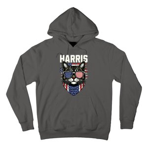 Kamala Harris For President 2024 Funny Cat Graphic Hoodie