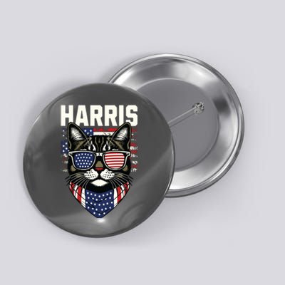 Kamala Harris For President 2024 Funny Cat Graphic Button