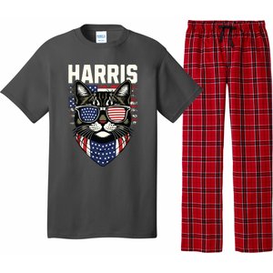 Kamala Harris For President 2024 Funny Cat Graphic Pajama Set