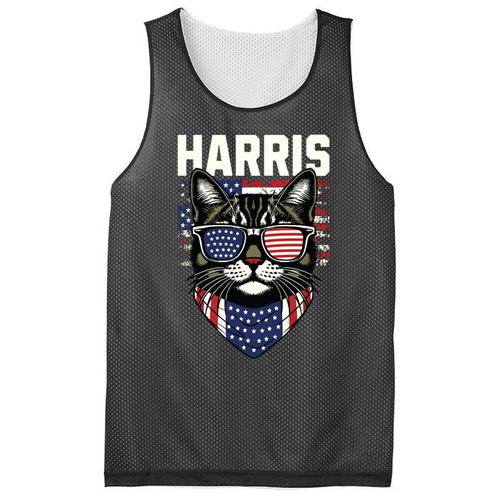 Kamala Harris For President 2024 Funny Cat Graphic Mesh Reversible Basketball Jersey Tank