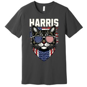 Kamala Harris For President 2024 Funny Cat Graphic Premium T-Shirt