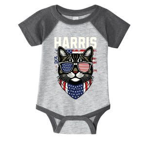 Kamala Harris For President 2024 Funny Cat Graphic Infant Baby Jersey Bodysuit