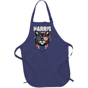 Kamala Harris For President 2024 Funny Cat Graphic Full-Length Apron With Pockets