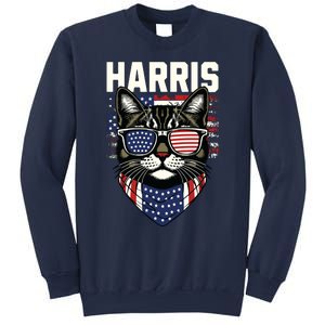 Kamala Harris For President 2024 Funny Cat Graphic Sweatshirt