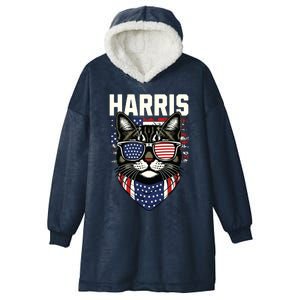 Kamala Harris For President 2024 Funny Cat Graphic Hooded Wearable Blanket