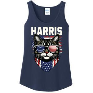 Kamala Harris For President 2024 Funny Cat Graphic Ladies Essential Tank