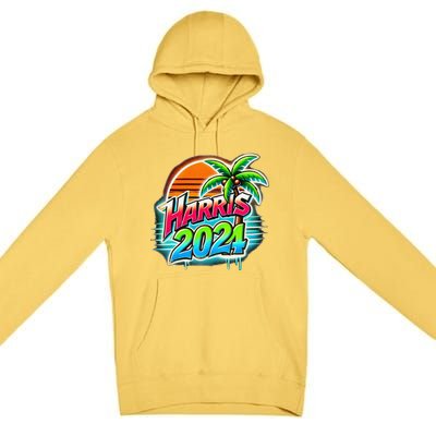 Kamala Harris Graffiti Coconut Tree Political Fashion Premium Pullover Hoodie