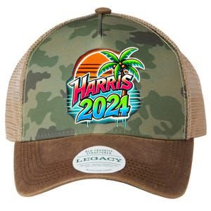 Kamala Harris Graffiti Coconut Tree Political Fashion Legacy Tie Dye Trucker Hat