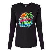 Kamala Harris Graffiti Coconut Tree Political Fashion Womens Cotton Relaxed Long Sleeve T-Shirt