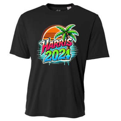 Kamala Harris Graffiti Coconut Tree Political Fashion Cooling Performance Crew T-Shirt