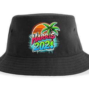 Kamala Harris Graffiti Coconut Tree Political Fashion Sustainable Bucket Hat