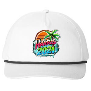 Kamala Harris Graffiti Coconut Tree Political Fashion Snapback Five-Panel Rope Hat