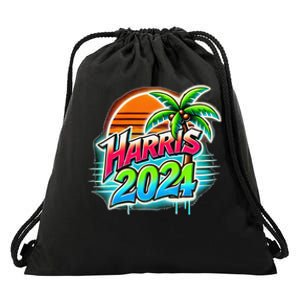 Kamala Harris Graffiti Coconut Tree Political Fashion Drawstring Bag