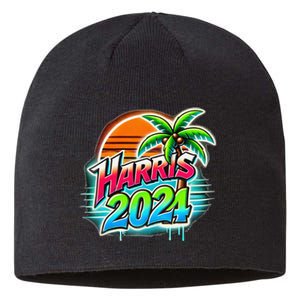 Kamala Harris Graffiti Coconut Tree Political Fashion Sustainable Beanie