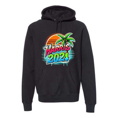 Kamala Harris Graffiti Coconut Tree Political Fashion Premium Hoodie