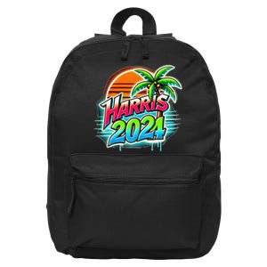 Kamala Harris Graffiti Coconut Tree Political Fashion 16 in Basic Backpack