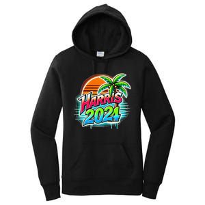 Kamala Harris Graffiti Coconut Tree Political Fashion Women's Pullover Hoodie