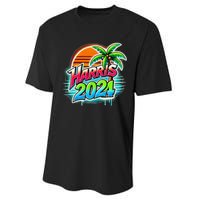 Kamala Harris Graffiti Coconut Tree Political Fashion Performance Sprint T-Shirt