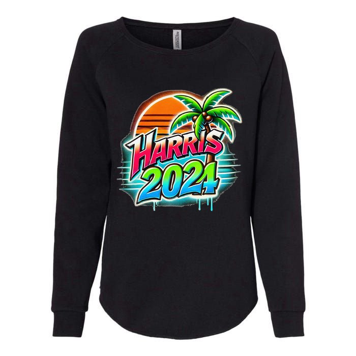 Kamala Harris Graffiti Coconut Tree Political Fashion Womens California Wash Sweatshirt