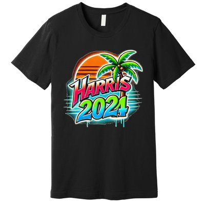 Kamala Harris Graffiti Coconut Tree Political Fashion Premium T-Shirt