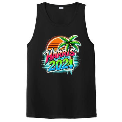 Kamala Harris Graffiti Coconut Tree Political Fashion PosiCharge Competitor Tank