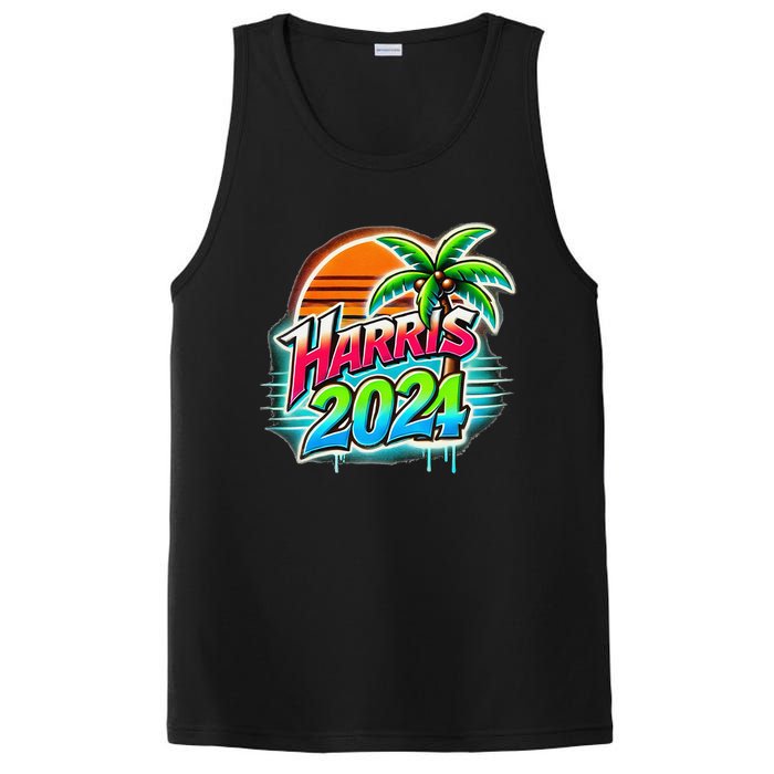 Kamala Harris Graffiti Coconut Tree Political Fashion PosiCharge Competitor Tank