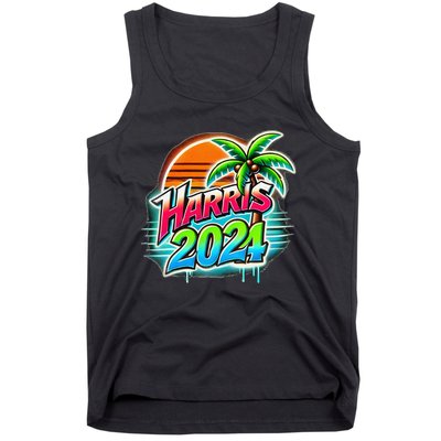 Kamala Harris Graffiti Coconut Tree Political Fashion Tank Top