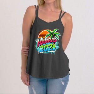 Kamala Harris Graffiti Coconut Tree Political Fashion Women's Strappy Tank