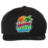 Kamala Harris Graffiti Coconut Tree Political Fashion Wool Snapback Cap