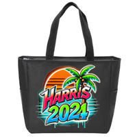 Kamala Harris Graffiti Coconut Tree Political Fashion Zip Tote Bag