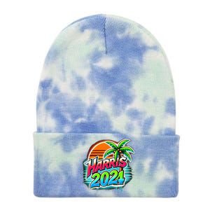 Kamala Harris Graffiti Coconut Tree Political Fashion Tie Dye 12in Knit Beanie