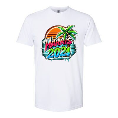 Kamala Harris Graffiti Coconut Tree Political Fashion Softstyle® CVC T-Shirt