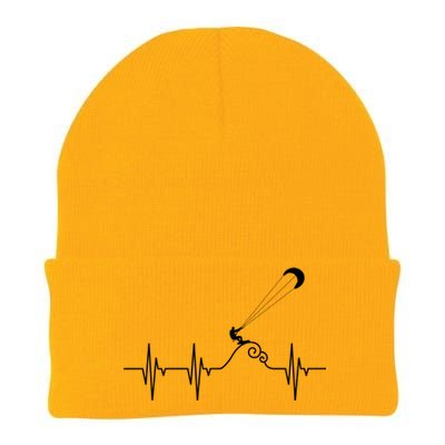 Kitesurfer Heartbeat Gift Kiteboard Kite Surfing Kiteboarding Gift Knit Cap Winter Beanie