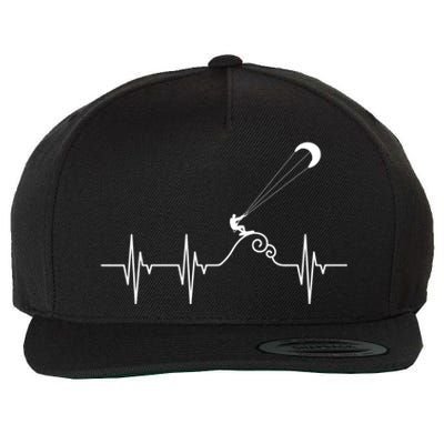 Kitesurfer Heartbeat Gift Kiteboard Kite Surfing Kiteboarding Gift Wool Snapback Cap