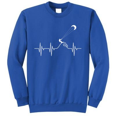 Kitesurfer Heartbeat Gift Kiteboard Kite Surfing Kiteboarding Gift Sweatshirt