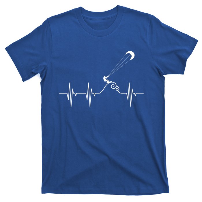 Kitesurfer Heartbeat Gift Kiteboard Kite Surfing Kiteboarding Gift T-Shirt