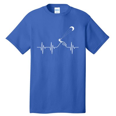 Kitesurfer Heartbeat Gift Kiteboard Kite Surfing Kiteboarding Gift Tall T-Shirt