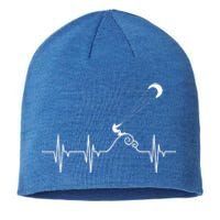 Kitesurfer Heartbeat Gift Kiteboard Kite Surfing Kiteboarding Gift Sustainable Beanie