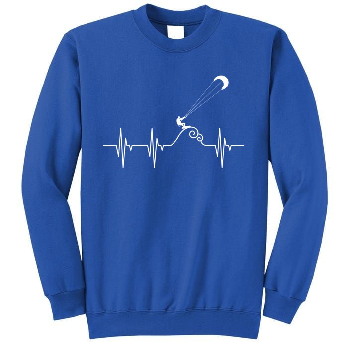 Kitesurfer Heartbeat Gift Kiteboard Kite Surfing Kiteboarding Gift Tall Sweatshirt