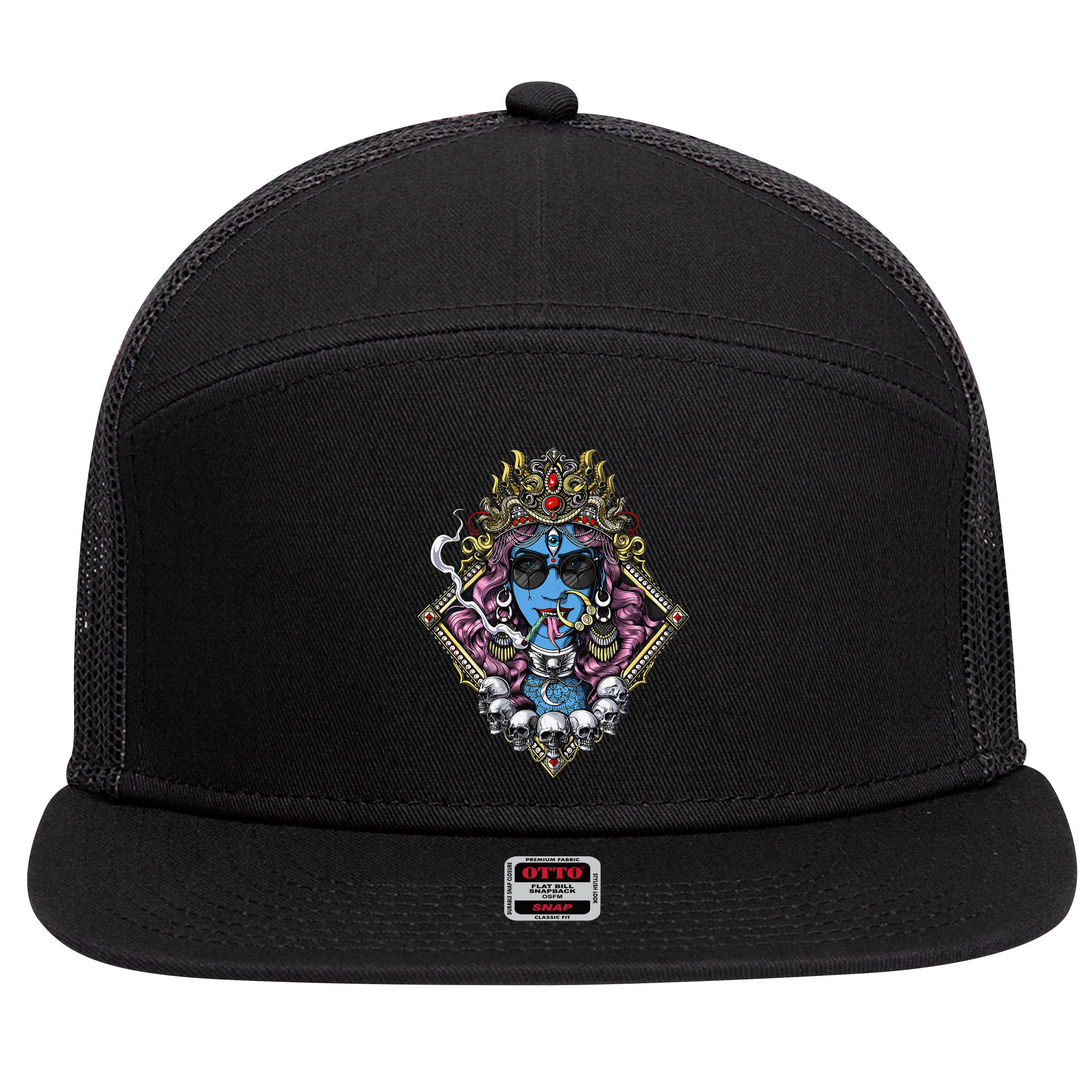 Kali Hindu Goddess Hinduism Deity God Spiritual Zen Gothic 7 Panel Mesh Trucker Snapback Hat